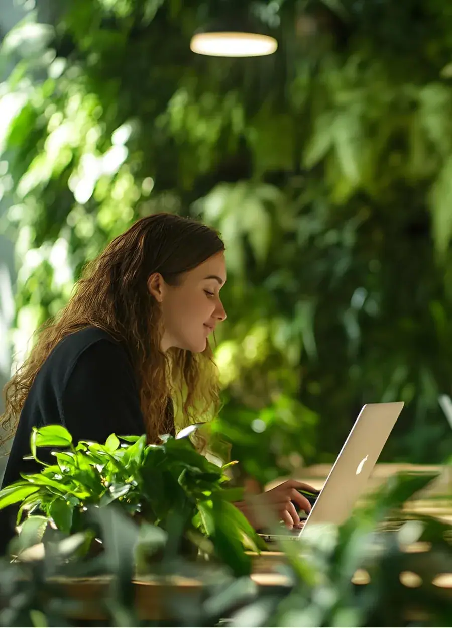 A strategist working among plants